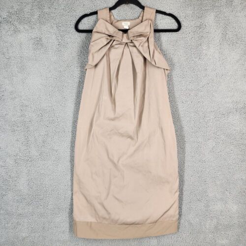 Hoss Intropia EU Size 38 (US 8) Beige Bow Neck Sleeveless Shift Dress Cocktail