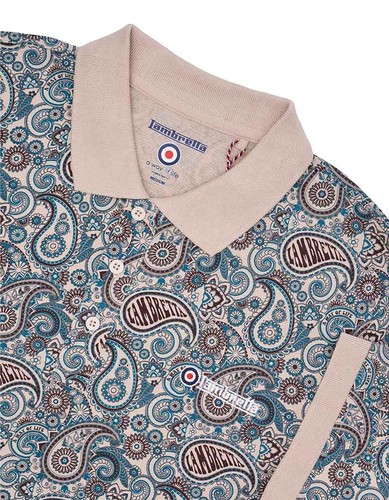 Polo Para Hombres Lambretta Clásico Estampado Paisley Mod Retro Ska Informal Tallas M a 4XL - Imagen 66 de 81