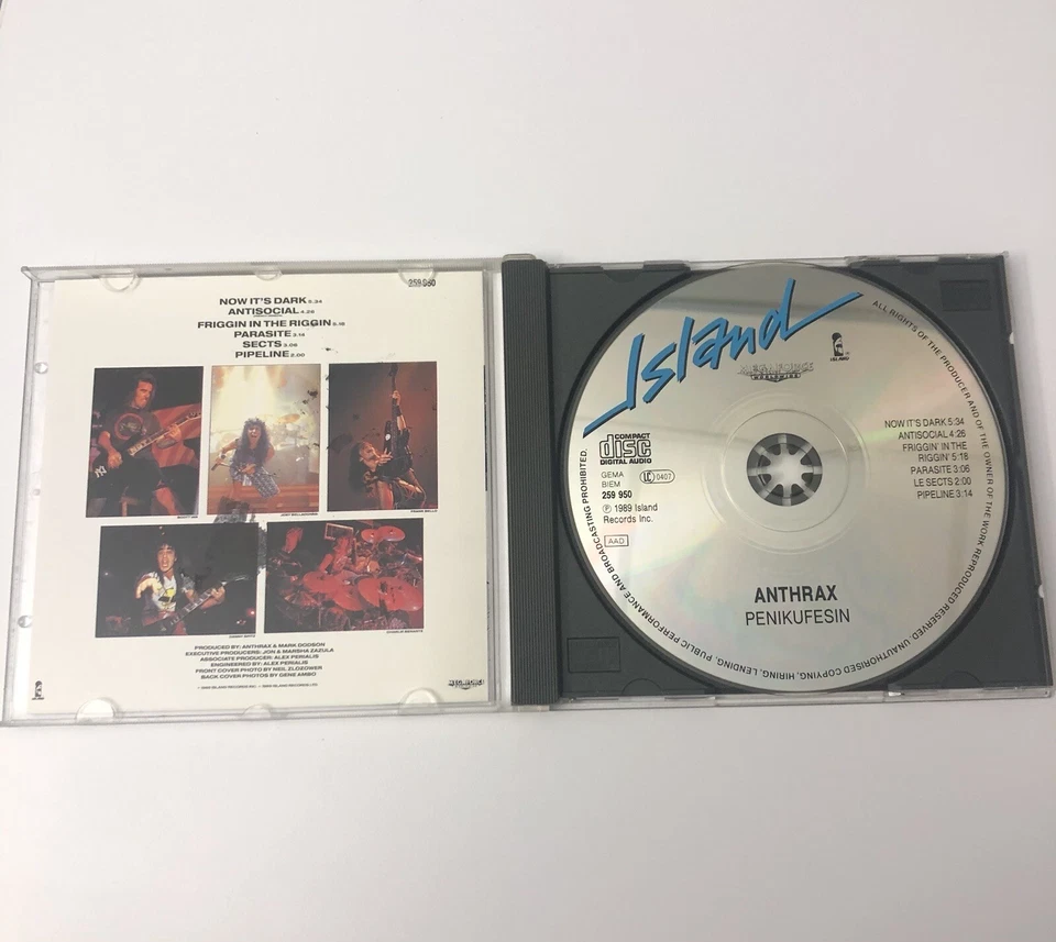 ANTHRAX Penikufesin (CD 1989 Island Records) Signed By Band signiert autograph - Bild 4 von 4