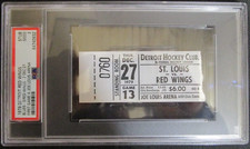 1979 Detroit Red Wings 1st game Joe Louis Arena 12/29/79 Ticket Stub PSA 2