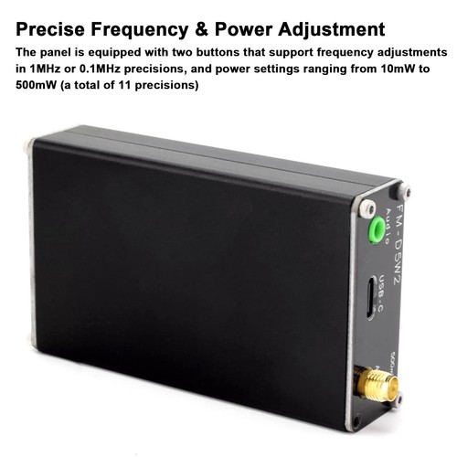 New FM-D5W2 5V 0.5W FM Transmitter 76-108MHz LCD Display Stereo Audio w/ Antenna - Zdjęcie 9 z 11