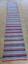 Antique Imported Swedish HandMade Rag Rug Runner (22.5 x 133 inches )