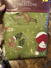 NEW Holiday Motif Flannel-backed Vinyl Tablecloth 52 x 90 Never Opened