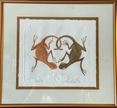 Signed Numbered Pati Deuter 61/700 Hand-Colored Lizard Embossings
