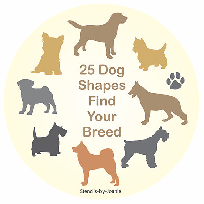 Dog Stencil Beagle Yorkie Pug Lab Corgi Paw Print Animal Pet DIY Signs Joanie