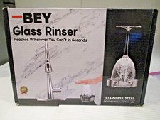 BEY Automatic Glass Rinser - Powerful Cup Washer for Kitchen Sink, Stainless