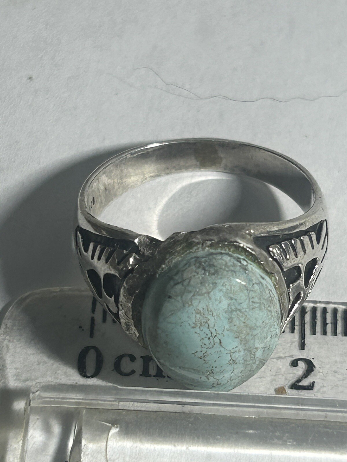 Thunderbird Native Old 925 Turquoise Ring Size 10… - image 15