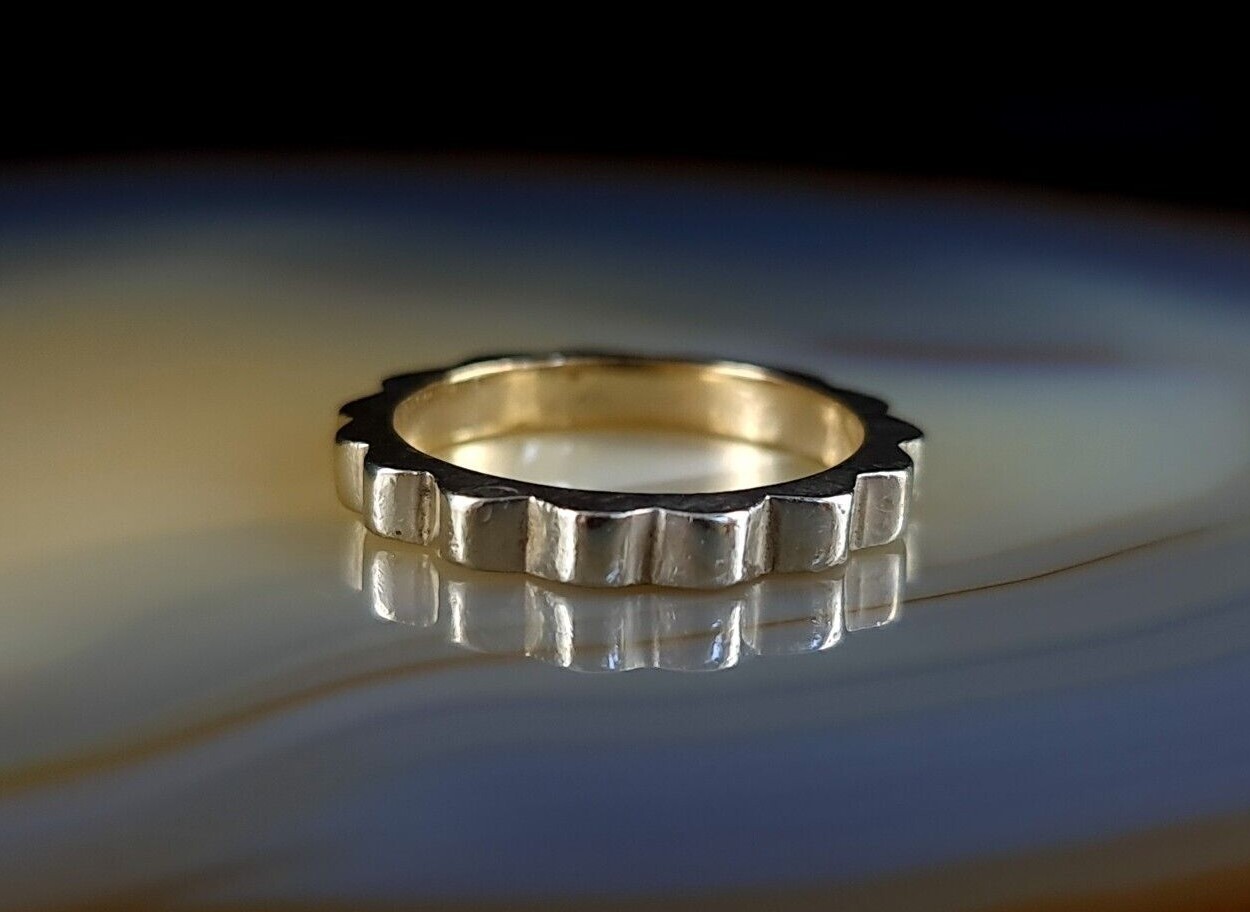 Ring Silver 925 Waves Solid Modern & Striking 17m… - image 4