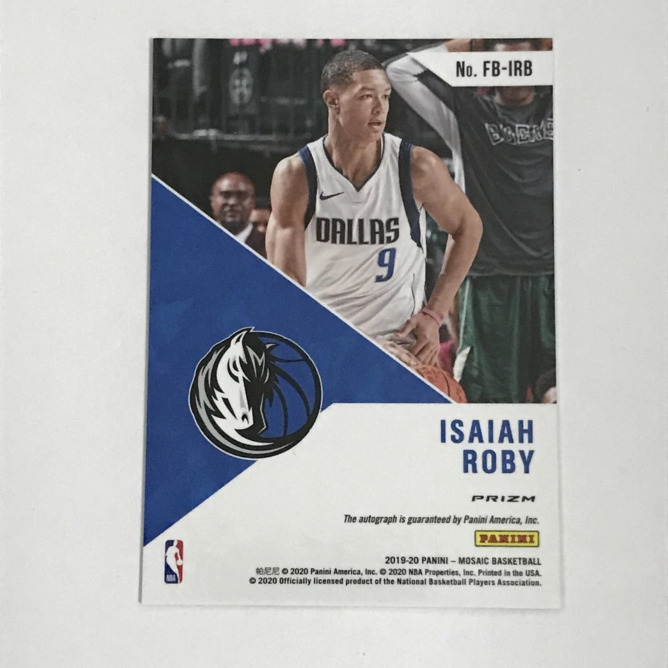 19-20 Mosaic Fastbreak Silver Disco Prizm Isaiah Roby Rookie Auto - Image 2 of 3