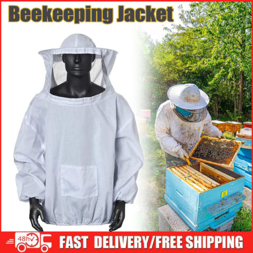 Bee Suit Beekeeper Bee Keeping Jacket Veil Smock Beekeeper Coat Anti-sting+Hat