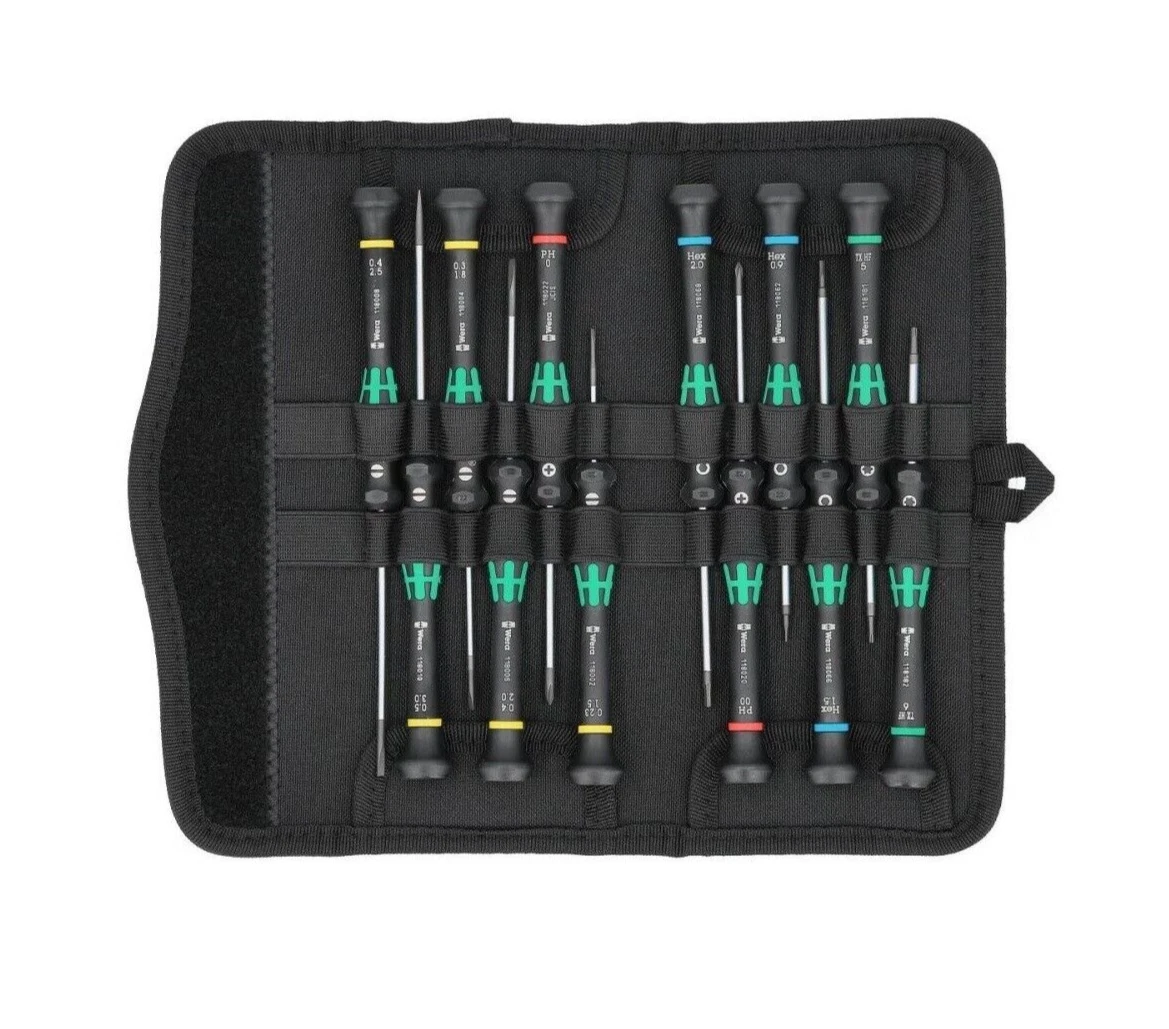 Wera 073675 Kraftform 12 Piece Micro Precision,Slot,Hex,Torx,Ph 