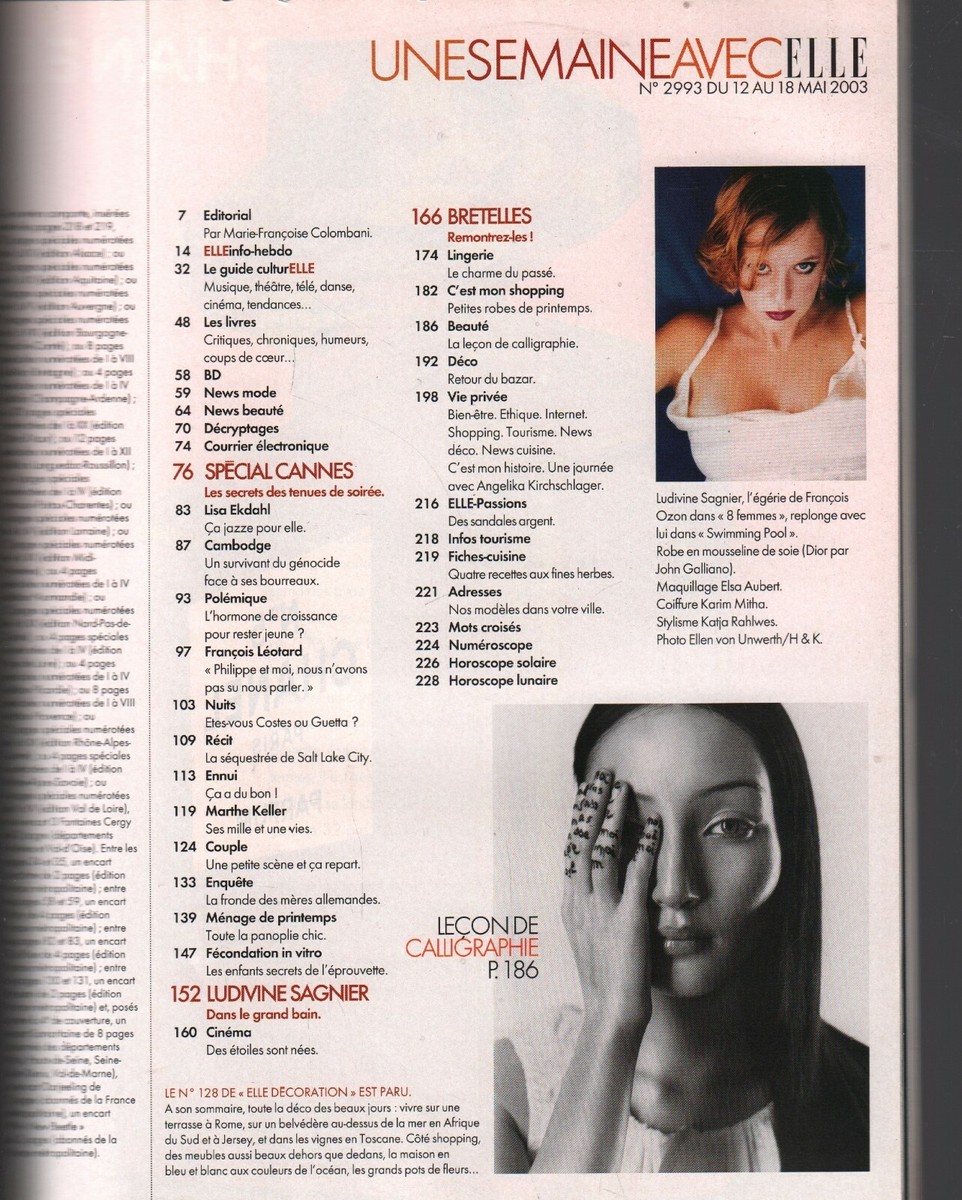 Elle French Magazine May 2003 Ludivine Sagnier Ellen Von Unwerth
