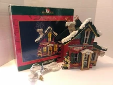 Kurt S. Adler Snowtown Village CLAUS & CO Workshop Lighted House Vintage Xmas CG