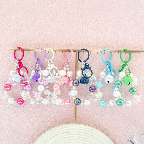 Colorful Butterfly Bowknot Acrylic Phone Chain Keychain Pendant Hand Painted Wa - 第 1/19 張圖片