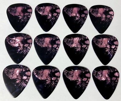 12 pcs Pearled PINK SKULL with WINGS Guitar Picks - Hot Picks Pics