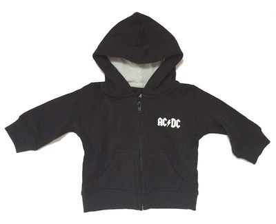 AC//DC Classic Logo Infant Baby Black Zip Up Sweatshirt New Official Merchandise