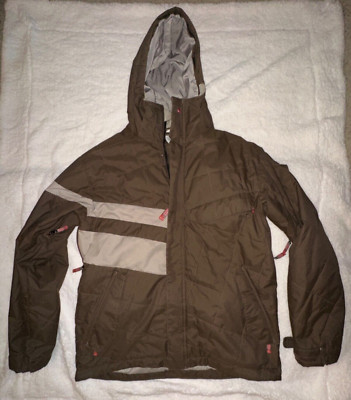 Quicksilver Snowboard Jacket Snow Jacket Mens XL Brown Parka