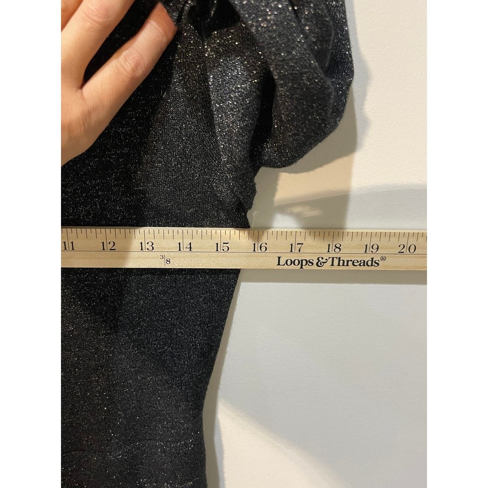 NEW Kate Spade Dress Women L Silver Metallic Pleated Sweater Holidays