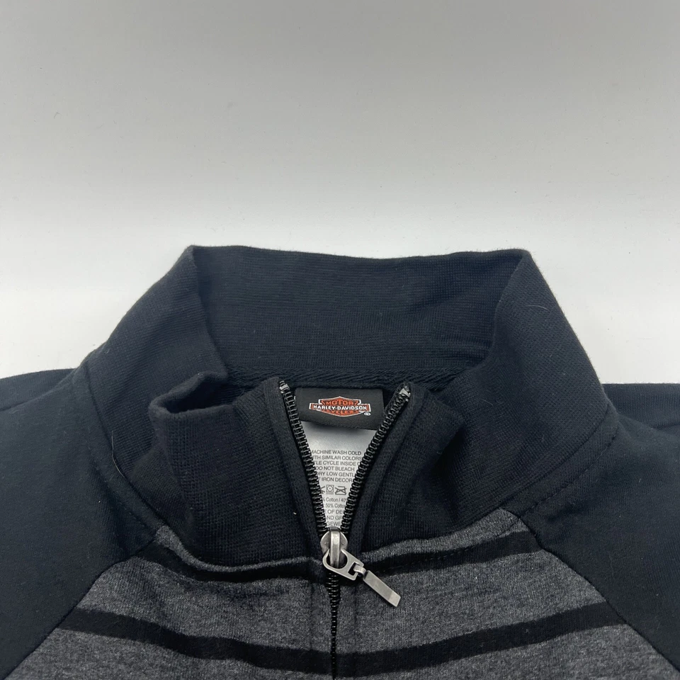 CHALECO TOAD SUCK HARLEY DAVIDSON CONWAY, AR NEGRO GRIS CREMALLERA COMPLETA MUJER TALLA M - LN Foto 4 de 4