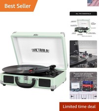 Journey Bluetooth Portable Suitcase Record Player   Mint 3-Speed Vinyl Player