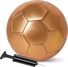 Glitter Gold Soccer Ball with Pump  Needle, Soccer Ball Kitfor Back to School,
