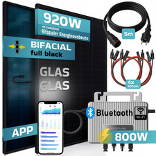 SUNNIVA® Balkonkraftwerk 920W/800W Solaranlage Ecoflow BIFAZIAL FULLBLACK