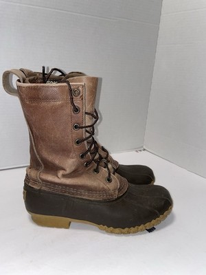 LL Bean Women's Brown Maine Hunting Duck Boots Size 6 M Insulated Gore Tex Liner