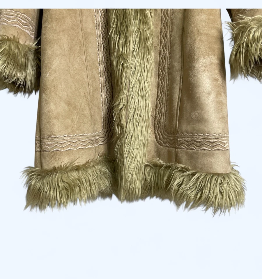 NEW IMAGE Italian Toselli Womens Extra Warm Beige Faux Leather Coat Size XL - Image 4 of 4