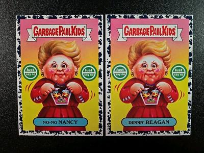 SP Black Nancy Reagan Just Say No Rips Adam Bomb Card Spoof Garbage Pail Kids