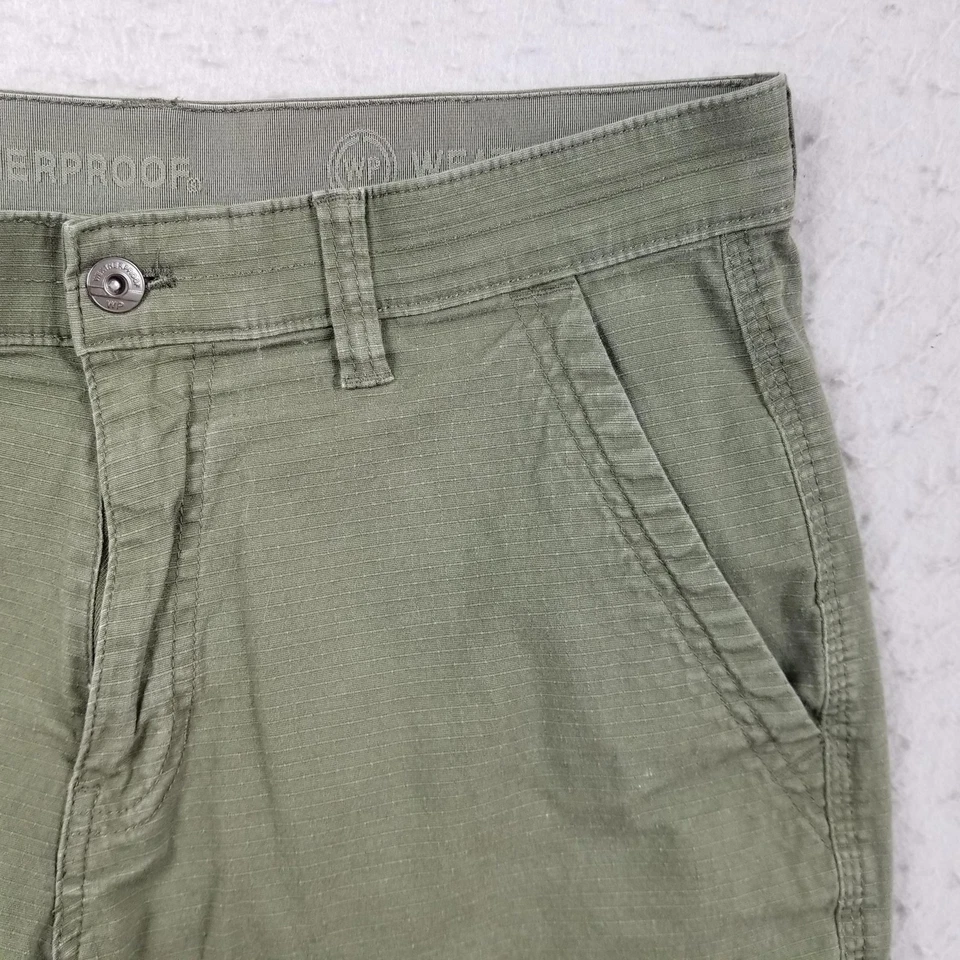 Pantalones Cortos Impermeable Para Hombre 32 Verde Oliva Ripstop Utilitario Cremallera Bolsillo Elástico Foto 3 de 4
