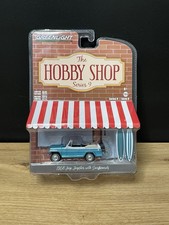 1/64 GREENLIGHT HOBBY SHOP 1968 JEEP JEEPSTER & SURF BOARDS TURQUOISE CAR