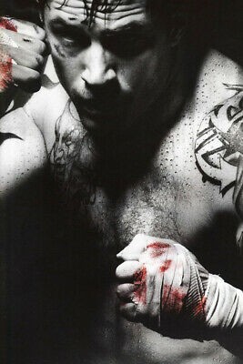 WARRIOR TOM HARDY BLOODY FISTS BARE CHESTED BOXING TATTOOS 24X36 POSTER PRINT