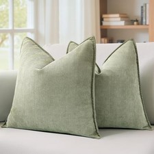 Pack of 2 Decorative Pillow Covers 20x20 Inch 20" x 20" Pack of 2 Sage Green