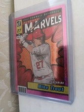 2022 Donruss Mike Trout Marvels Pink Fireworks #M-1 Angels 