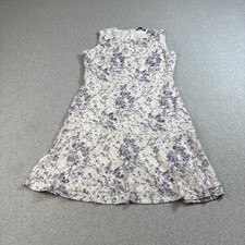 Lauren Ralph Lauren Dress Womens 12 Purple Lilacs Floral Lined Lace Sleeveless
