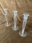 Matched set of three,  ANTIQUE HAWKES CRYSTAL CANDLE STICKS 12 inches tall — photo 10