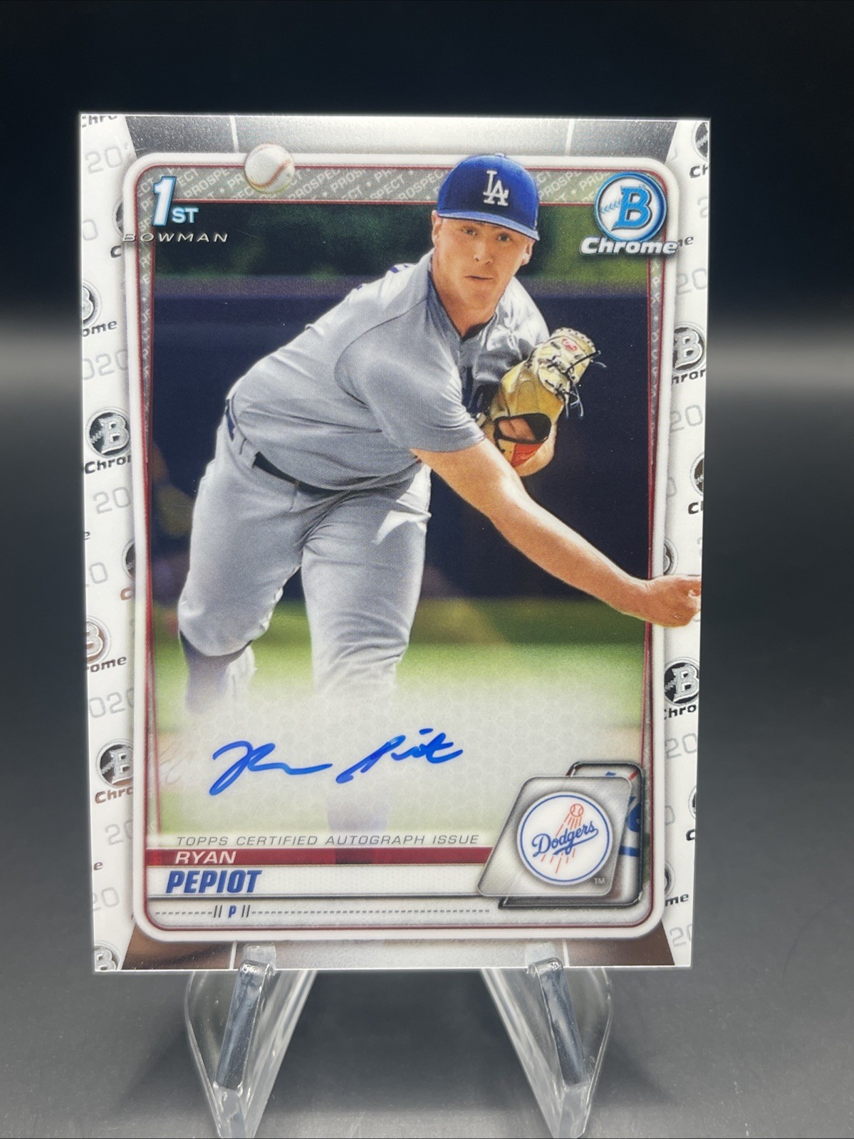 2020 Bowman Chrome Ryan Pepiot Auto 1st #CPA-RPE Dodgers Tampa Bay Rays
