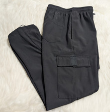 Public Record Boys Youth Medium Cargo Joggers Pants Black School Sports