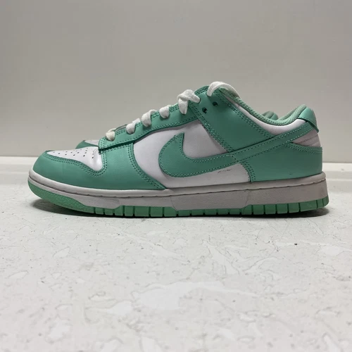 Nike Women's White Green Dunk Low Athletic Sneakers Size 8.5