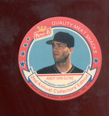 1989 King B ANDY VAN SLYKE Pittsburgh Pirates Rare Disc Card Mint  