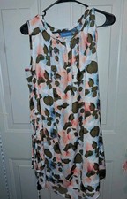 Simply Vera Vera Wang Dress Womens Medium Blue Pink Floral Shift Sleeveless