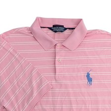 Polo Golf Ralph Lauren Shirt Mens XL Pink Striped Performance Pro Fit Polo ACC