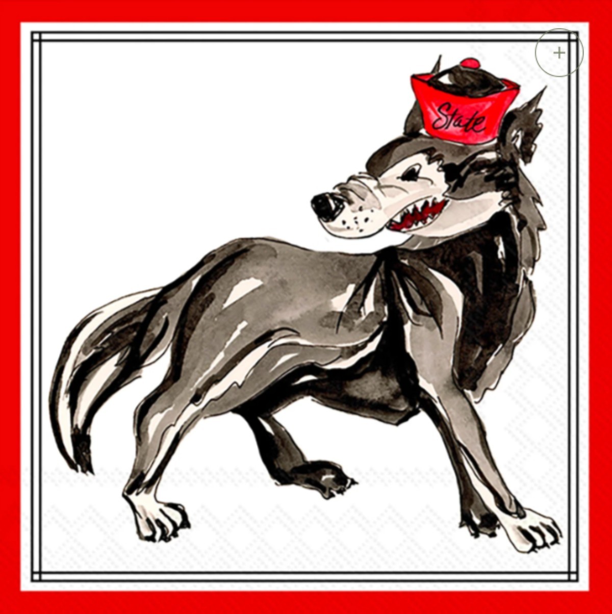 Red Wolf Hometown Pride Cocktail Napkin 5"x5", School Mascot, Arkansas State