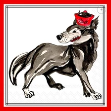 Red Wolf Hometown Pride Cocktail Napkin 5"x5", School Mascot, Arkansas State