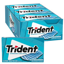 Trident Wintergreen Sugar-Free Chewing Gum, 12 Packs of 14 Pieces 168 Total Pie