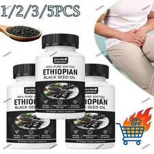 1-5X Ethiopian Black Seed Oil Softgels 4.64 Thymoquinone Non-Gmo,Gluten-Free 60X