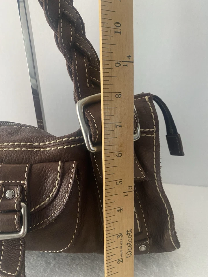 Bolso de Mano Hobo de Cuero Marrón Fossil Bolso de Hombro con Cartera Boho Foto 4 de 4