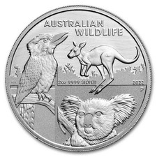 2022 Australia 2 oz Silver $2 Australian Wildlife BU 71.49 per troy oz