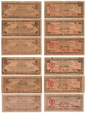 1943 Philippine Province of Mindanao 10 Pesos SET WW2 S488abcdex All Countersign