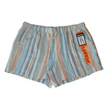 Briggs Women's Striped Linen Rayon Shorts XXL Multi-Color Casual Summer Wear